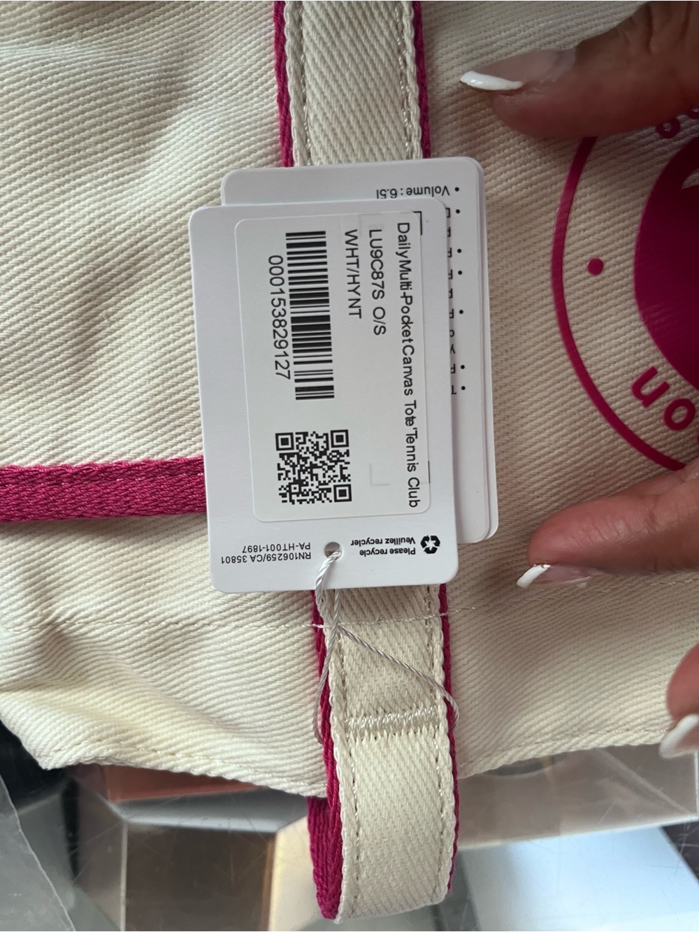 lululemon athletica Women’s white pink daily multi pocket  Everyday Carry tote - Picture 4 of 4